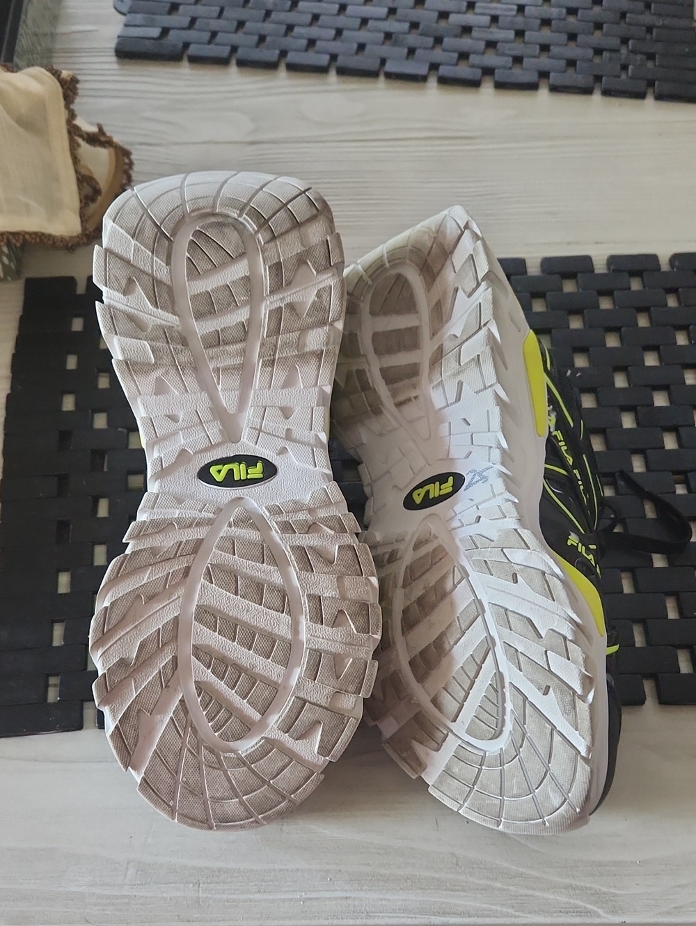 Fila Black with Neon Yellow Accent Athletic Sneakers - Picture 3 of 3